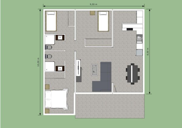 Modelo Mediterráneo 82m² - Imagen 4