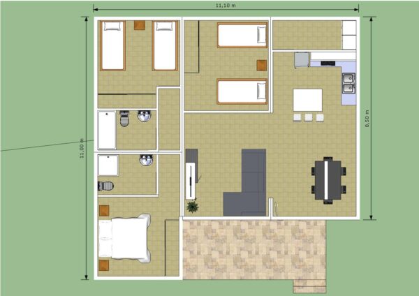 Modelo Mediterráneo 103,6m² - Imagen 4